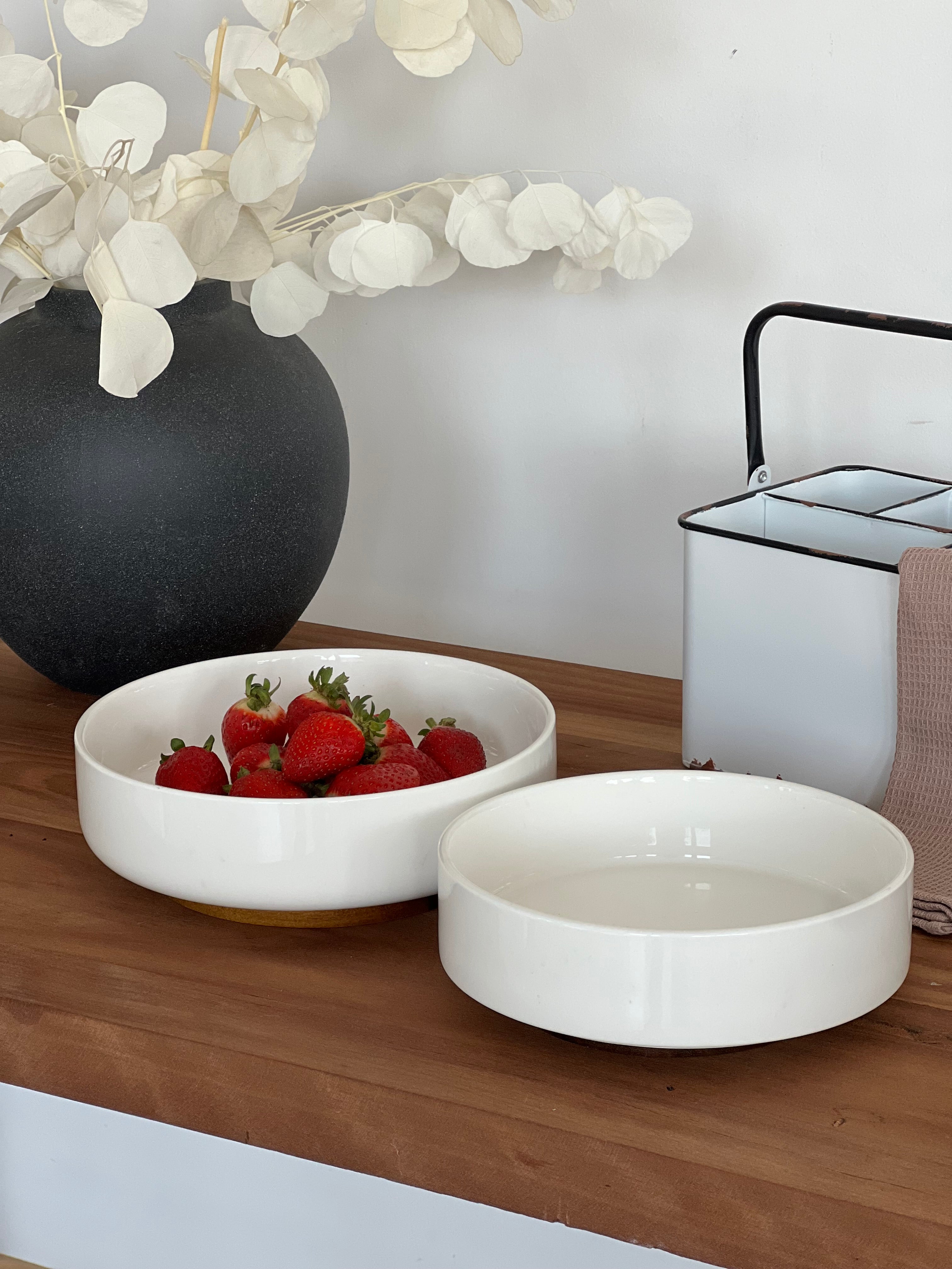 Fuente Cerámica Base Madera