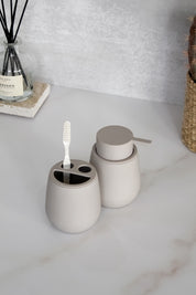 Porta Escobilla de Dientes Liso Crema