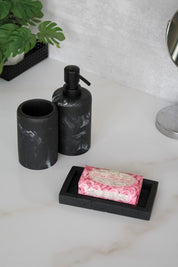 Set Baño Piedra Negro