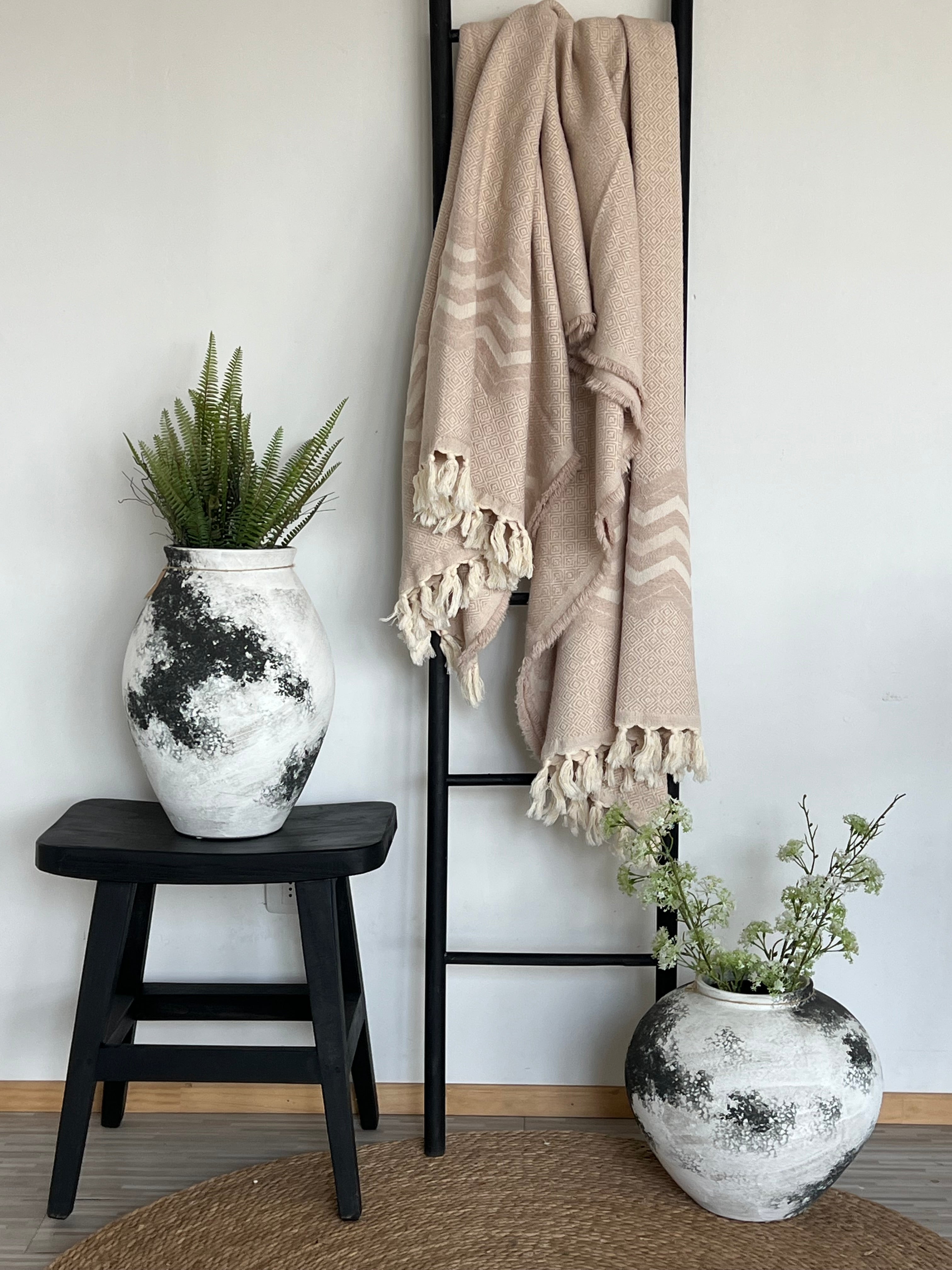 Manta Palo Rosa Rombos