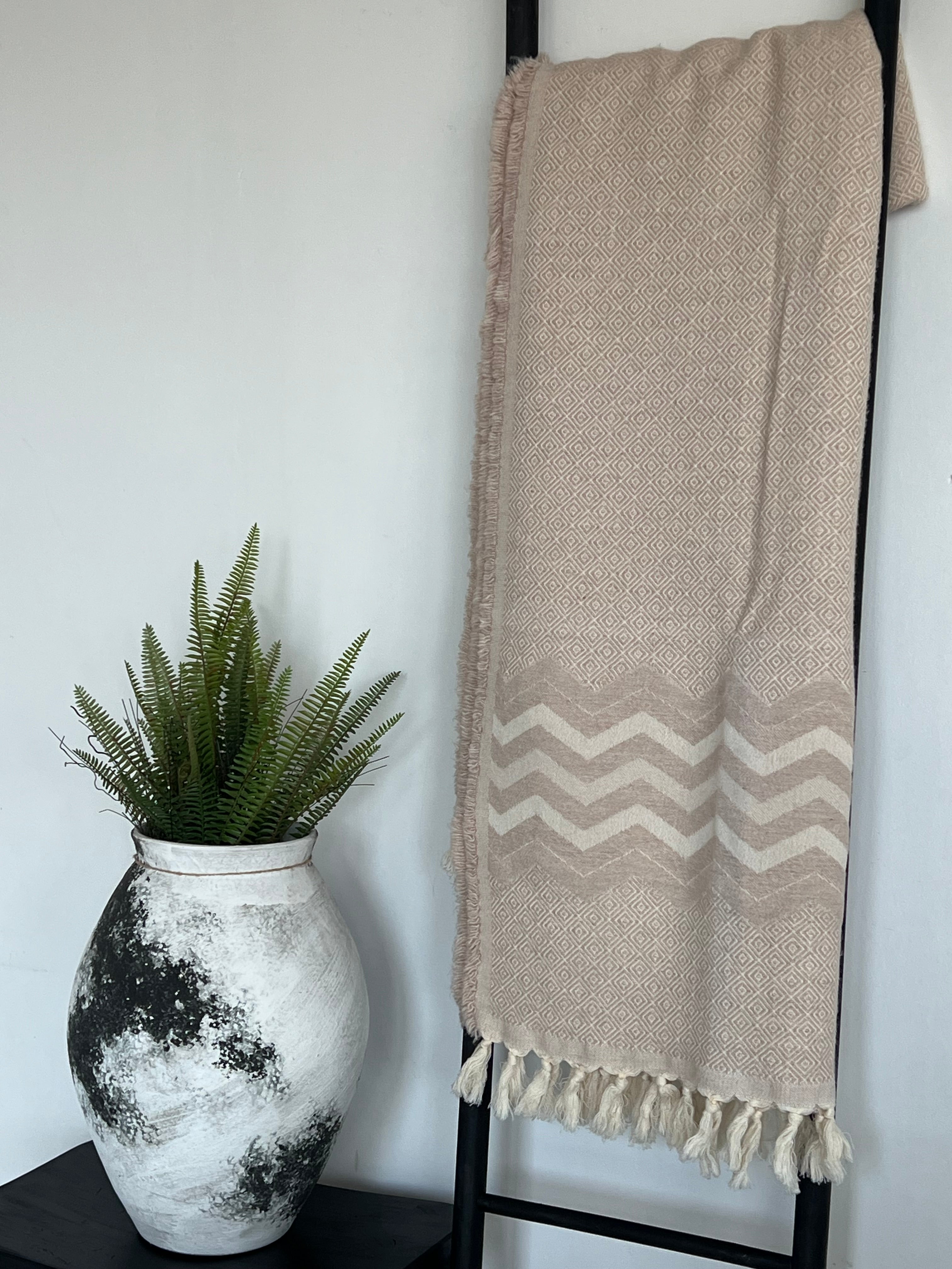 Manta Palo Rosa Rombos