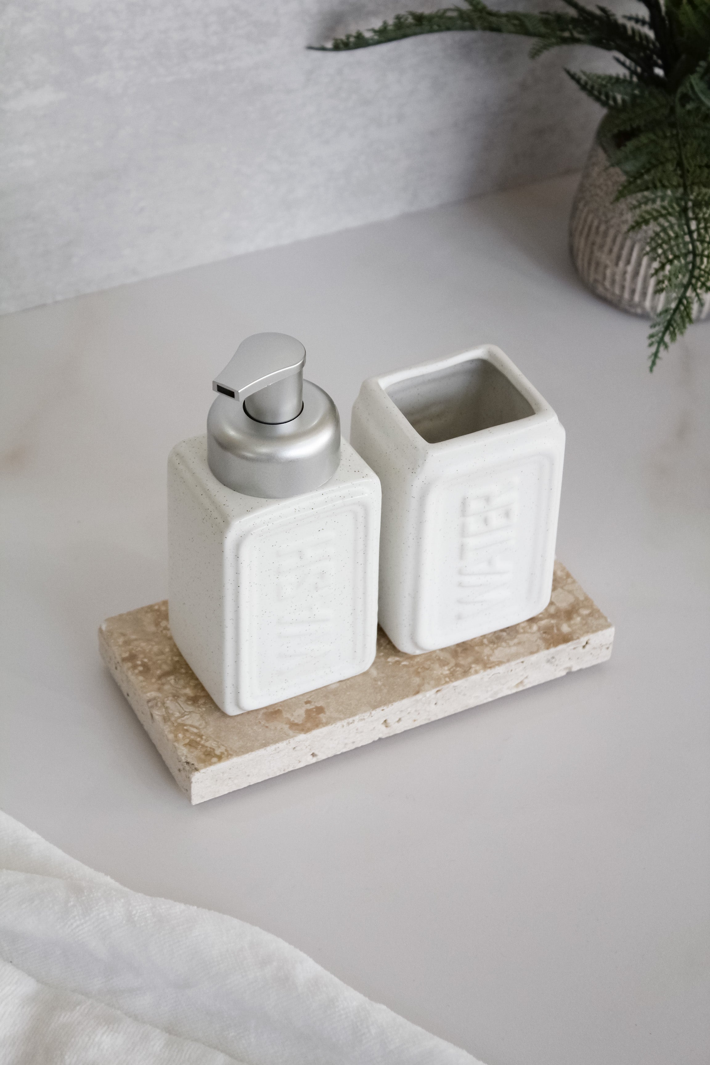 Set Baño Cerámica Blanca