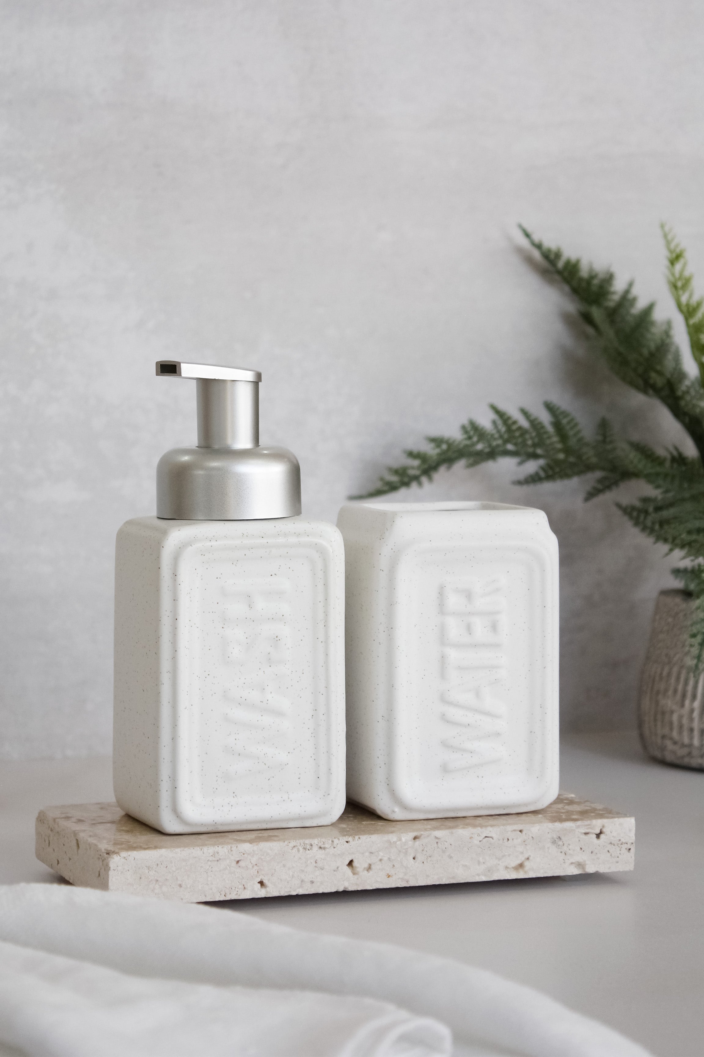 Set Baño Cerámica Blanca