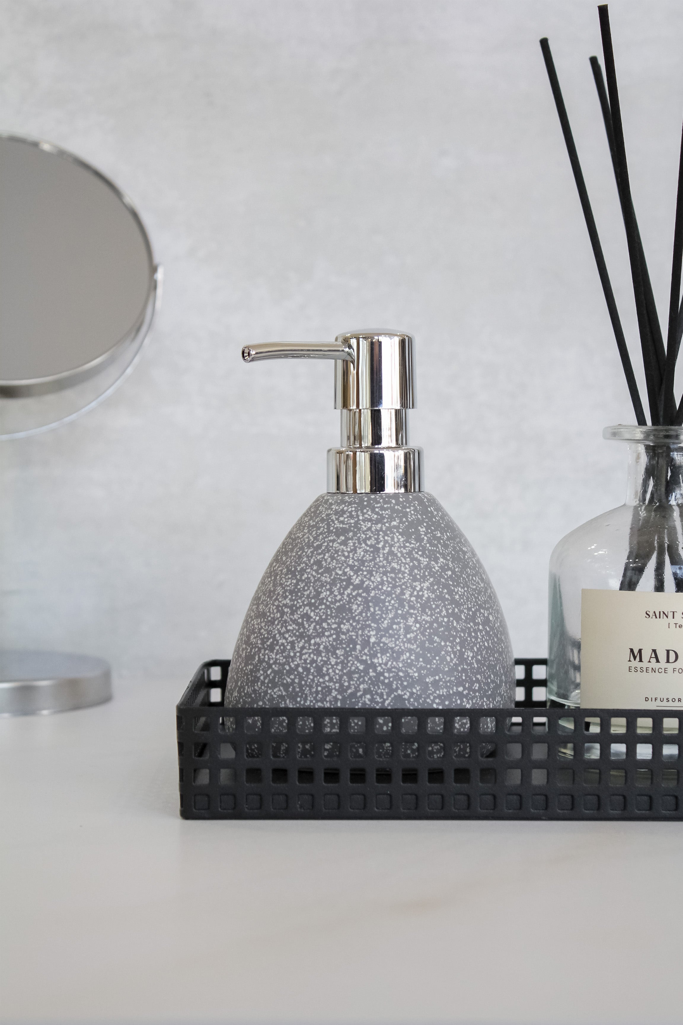 Dispensador Cerámica Gris Jaspeada