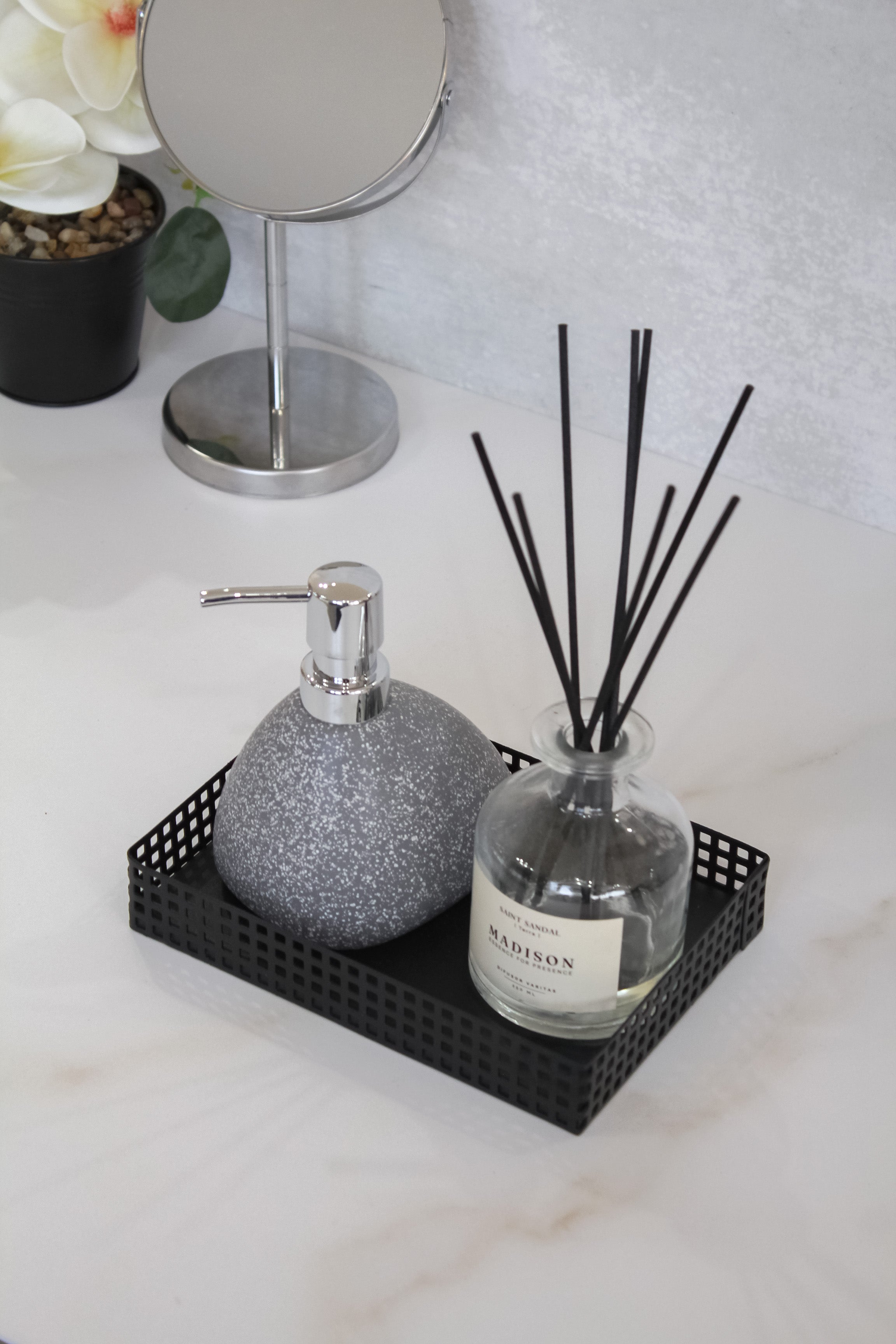 Dispensador Cerámica Gris Jaspeada