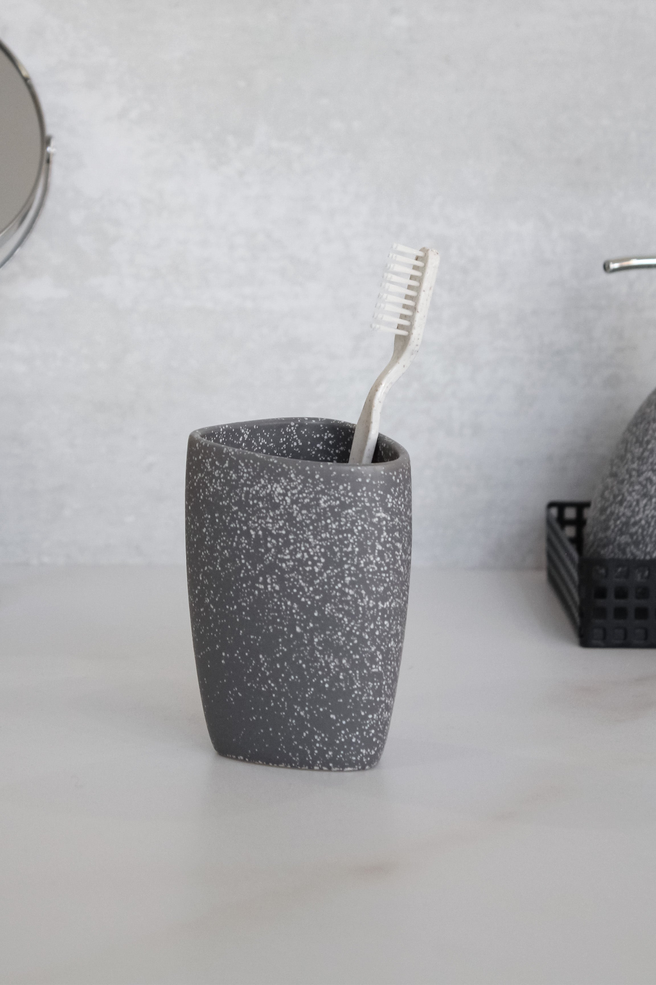 Vaso Cerámica Gris Jaspeada