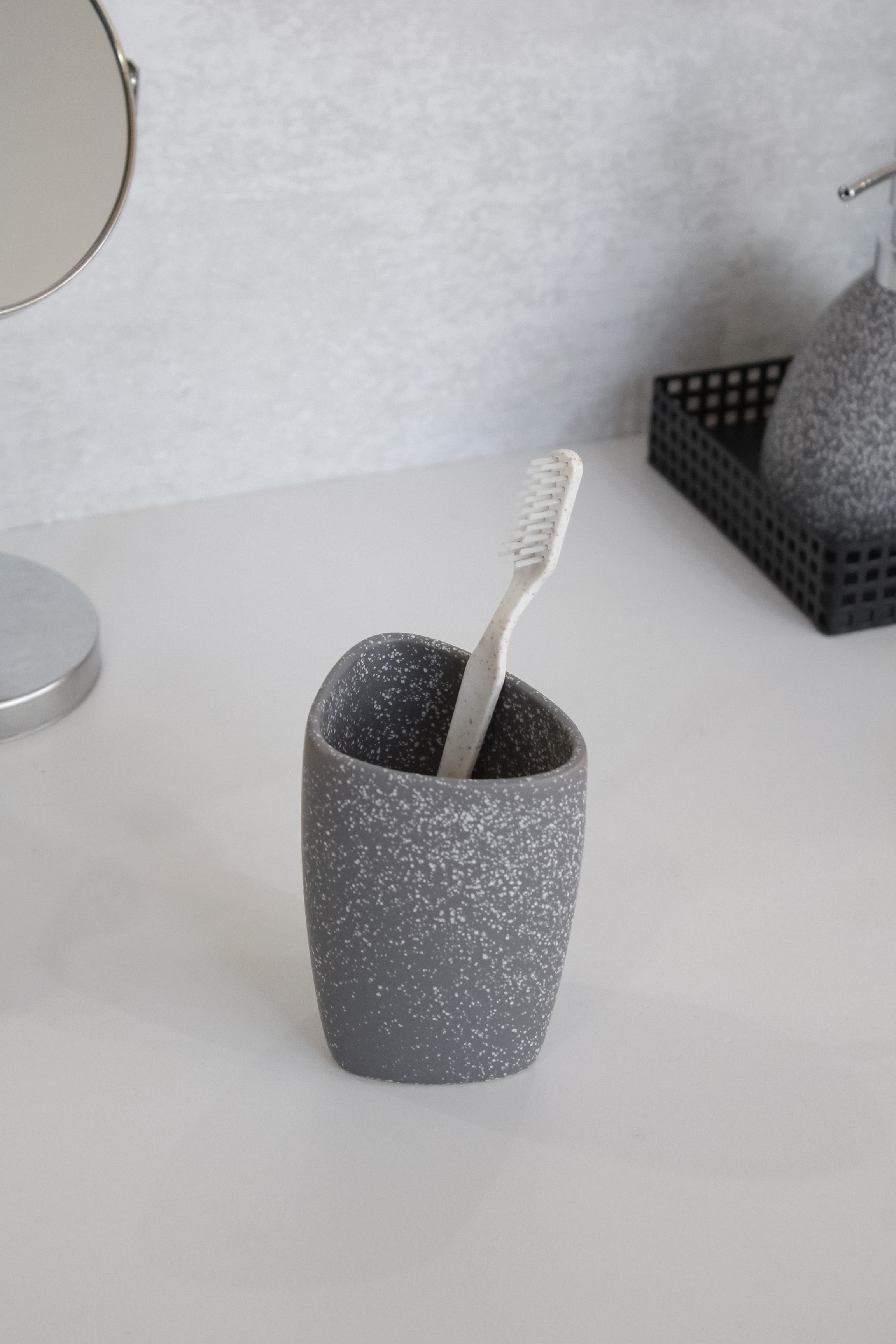 Vaso Cerámica Gris Jaspeada