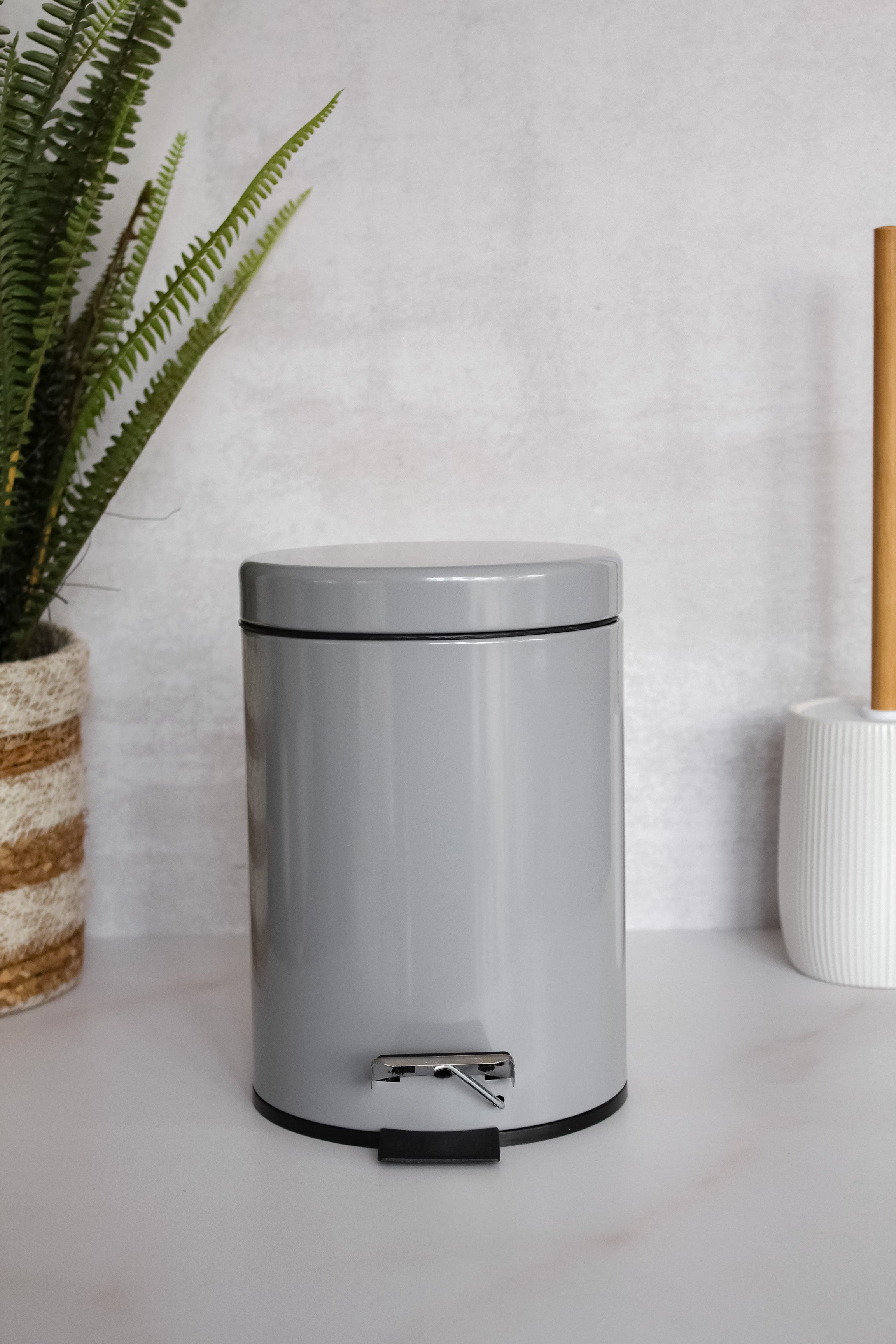 Basurero Metal Gris