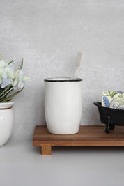 Vaso Cerámica Borde Negro