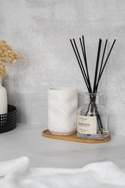 Vaso Cerámica Blanca Jaspeada