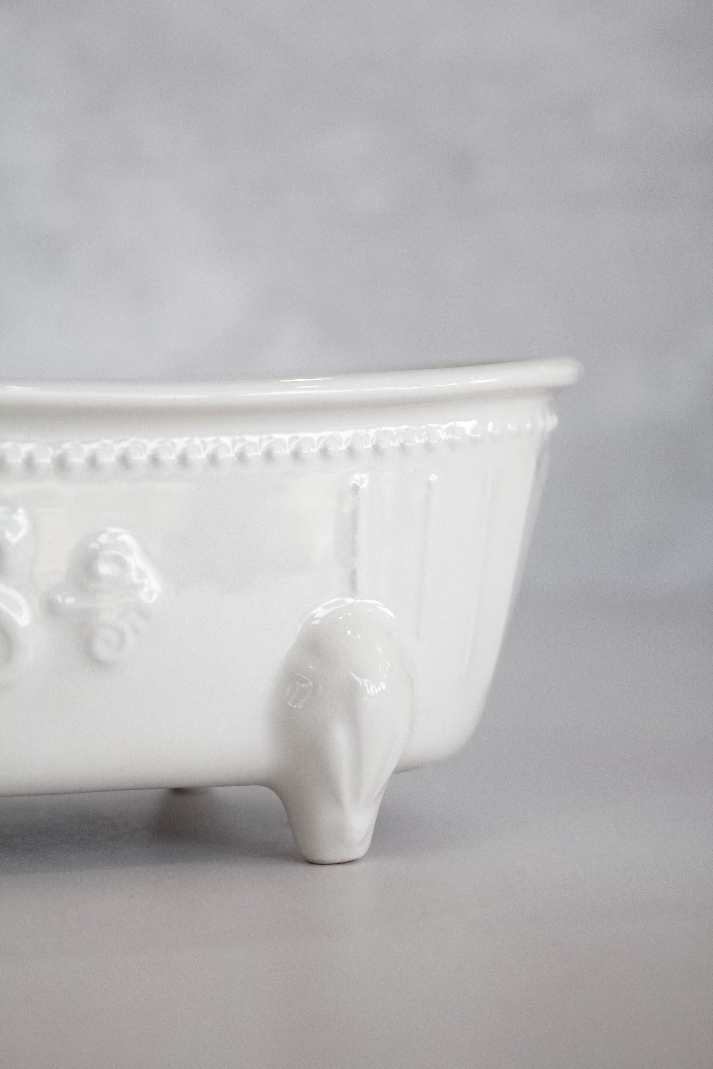 Jabonera Tina Cerámica Blanca