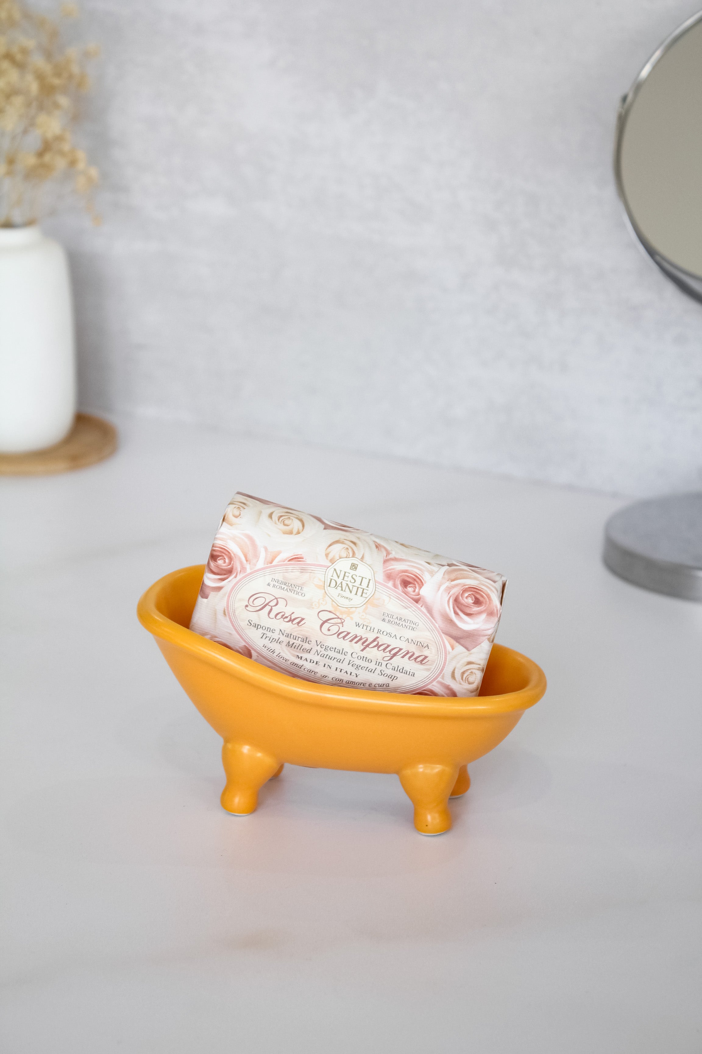 Jabonera Tina Cerámica Naranja