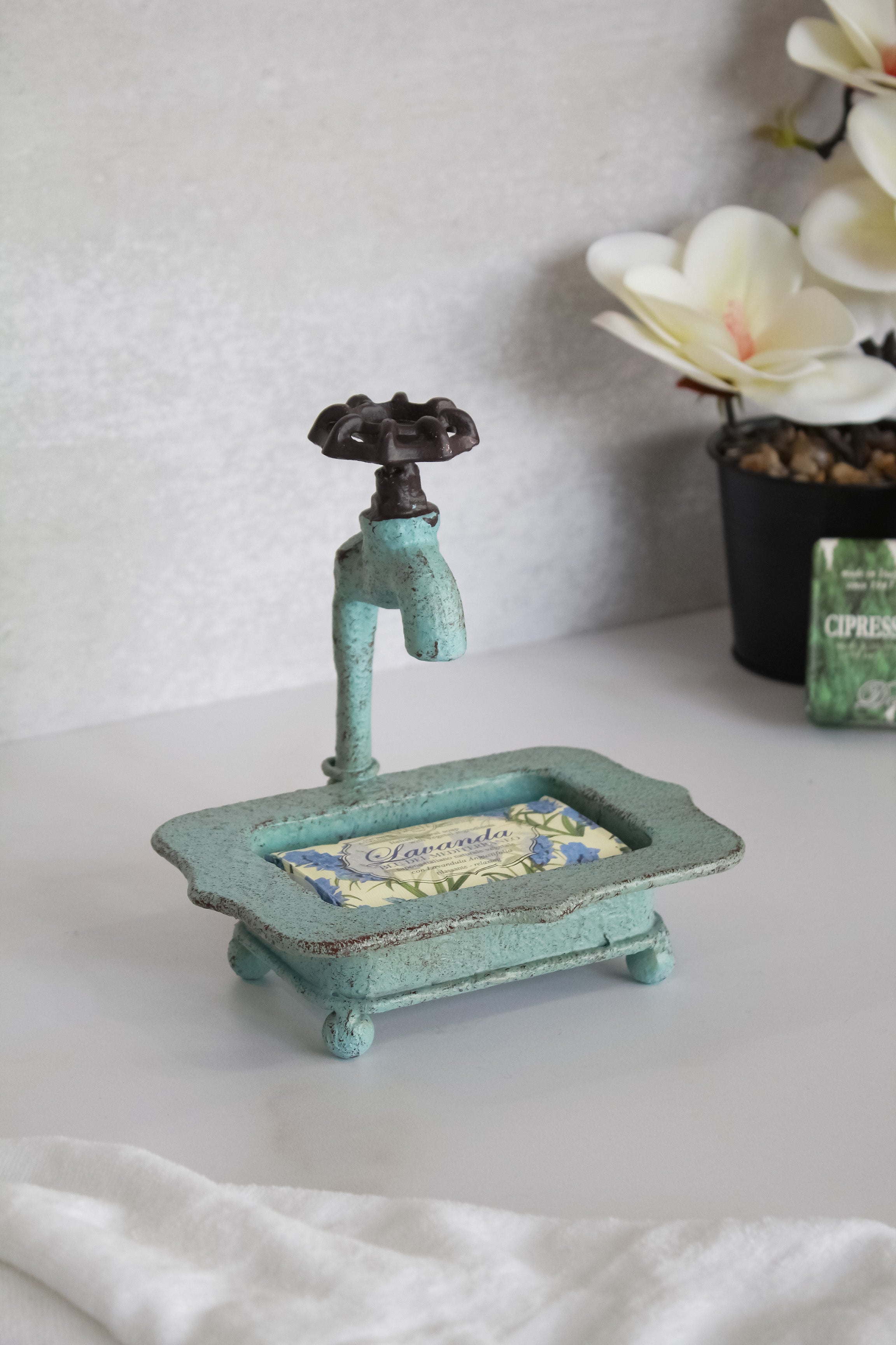 Jabonera Llave Celeste