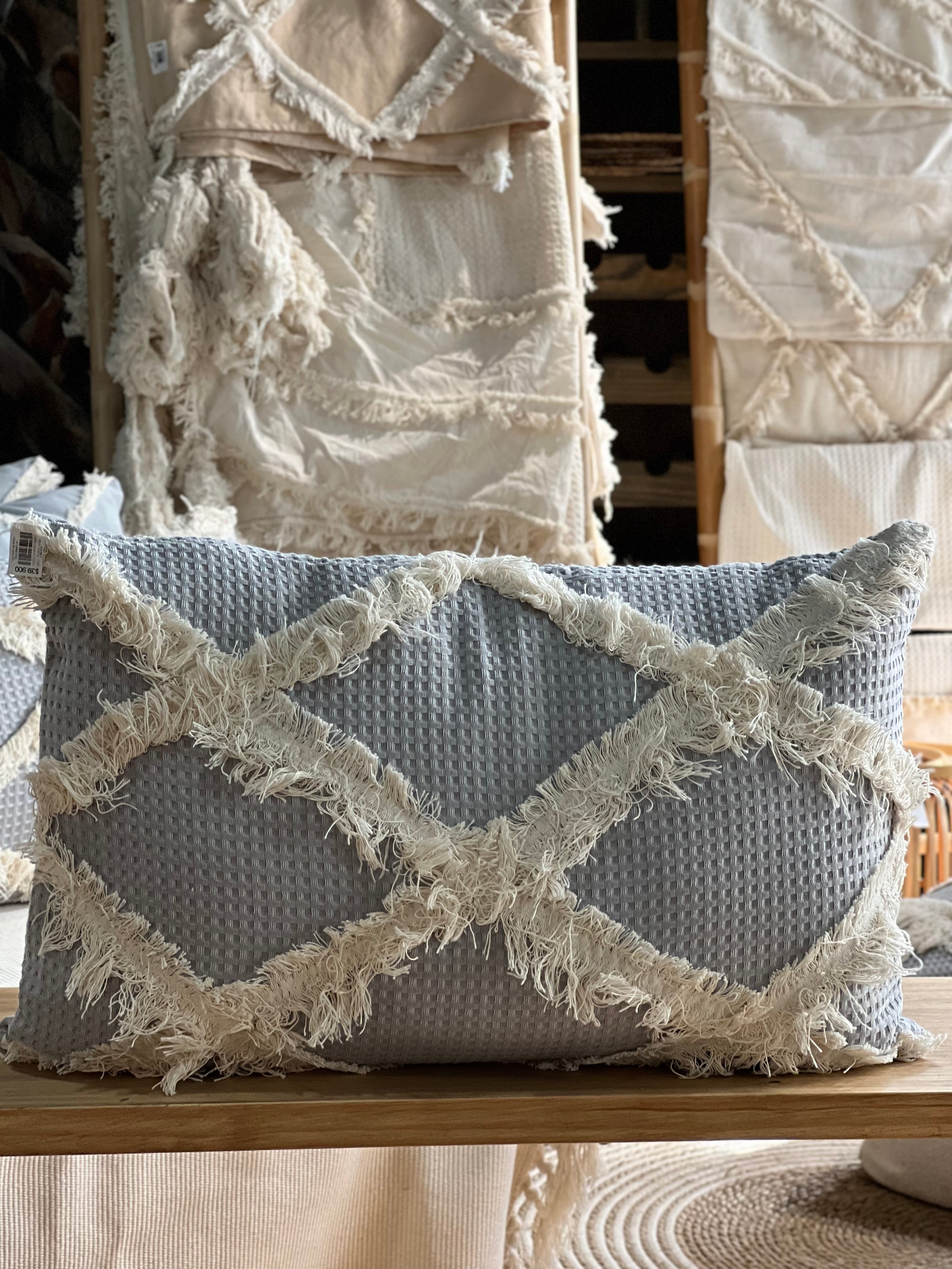 Cojín Nido de Abeja Gris