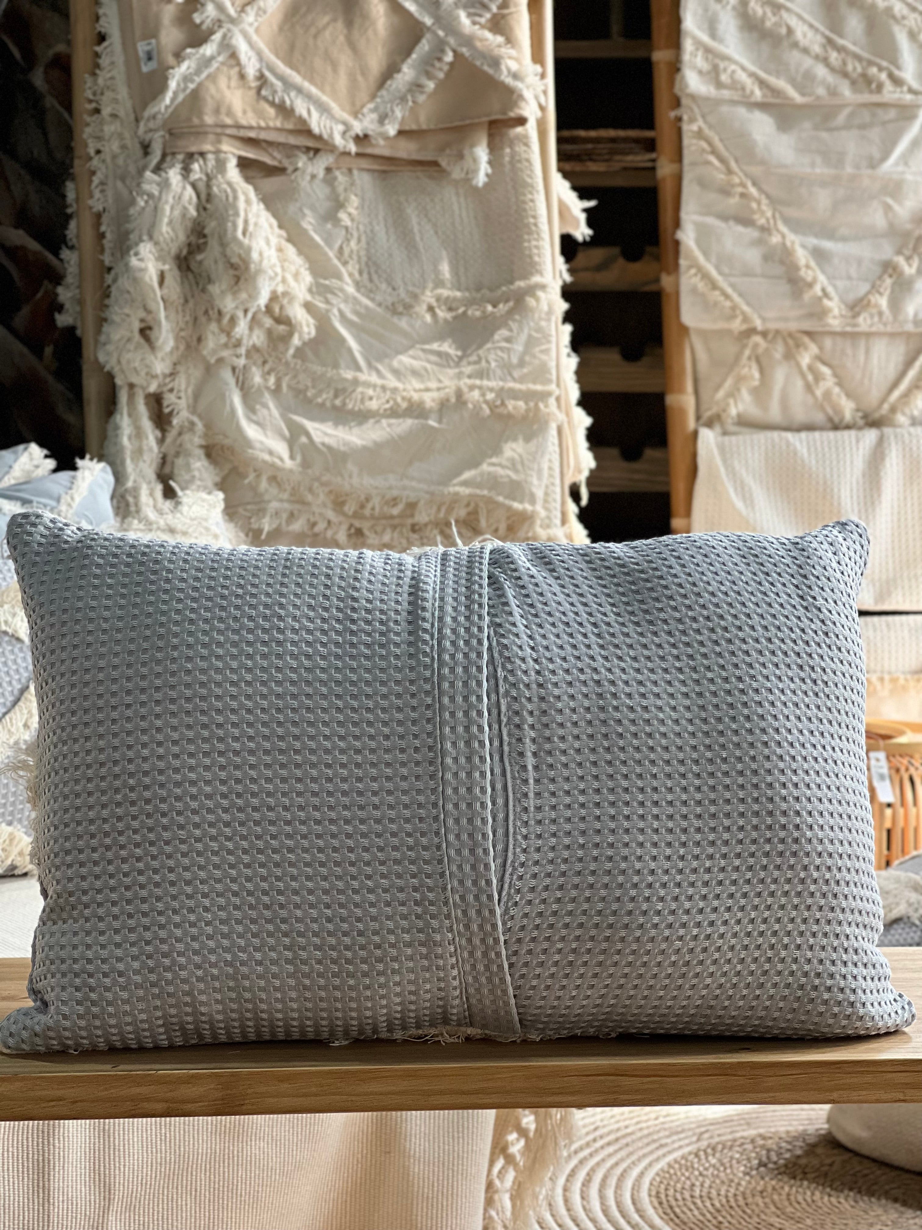 Cojín Nido de Abeja Gris