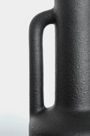 Florero Cerámica Negro Asas Alto