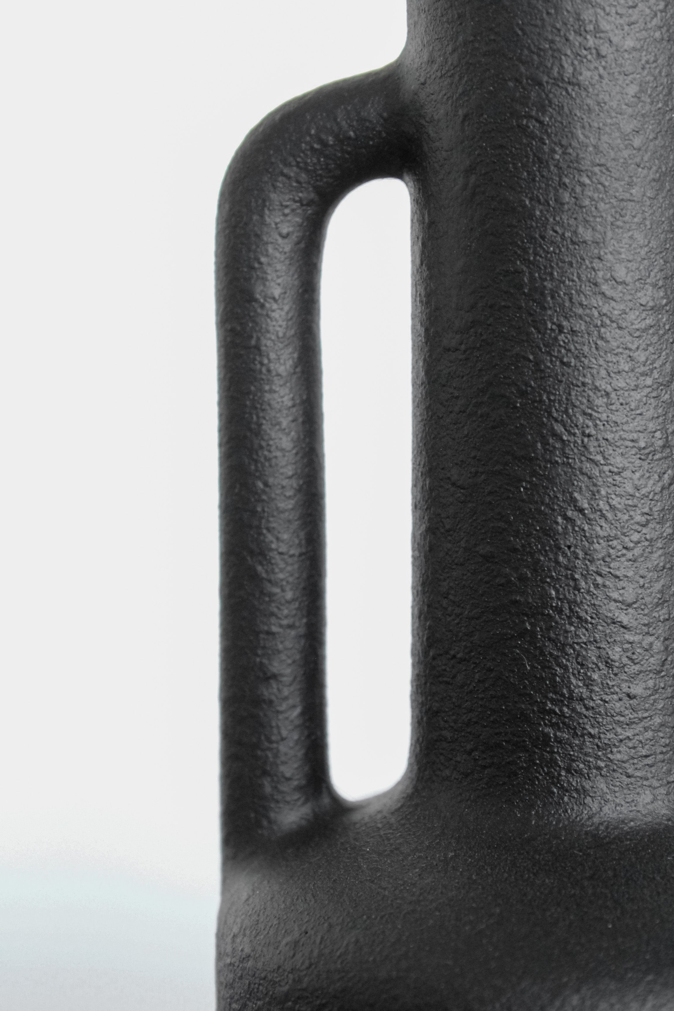 Florero Cerámica Negro Asas Alto