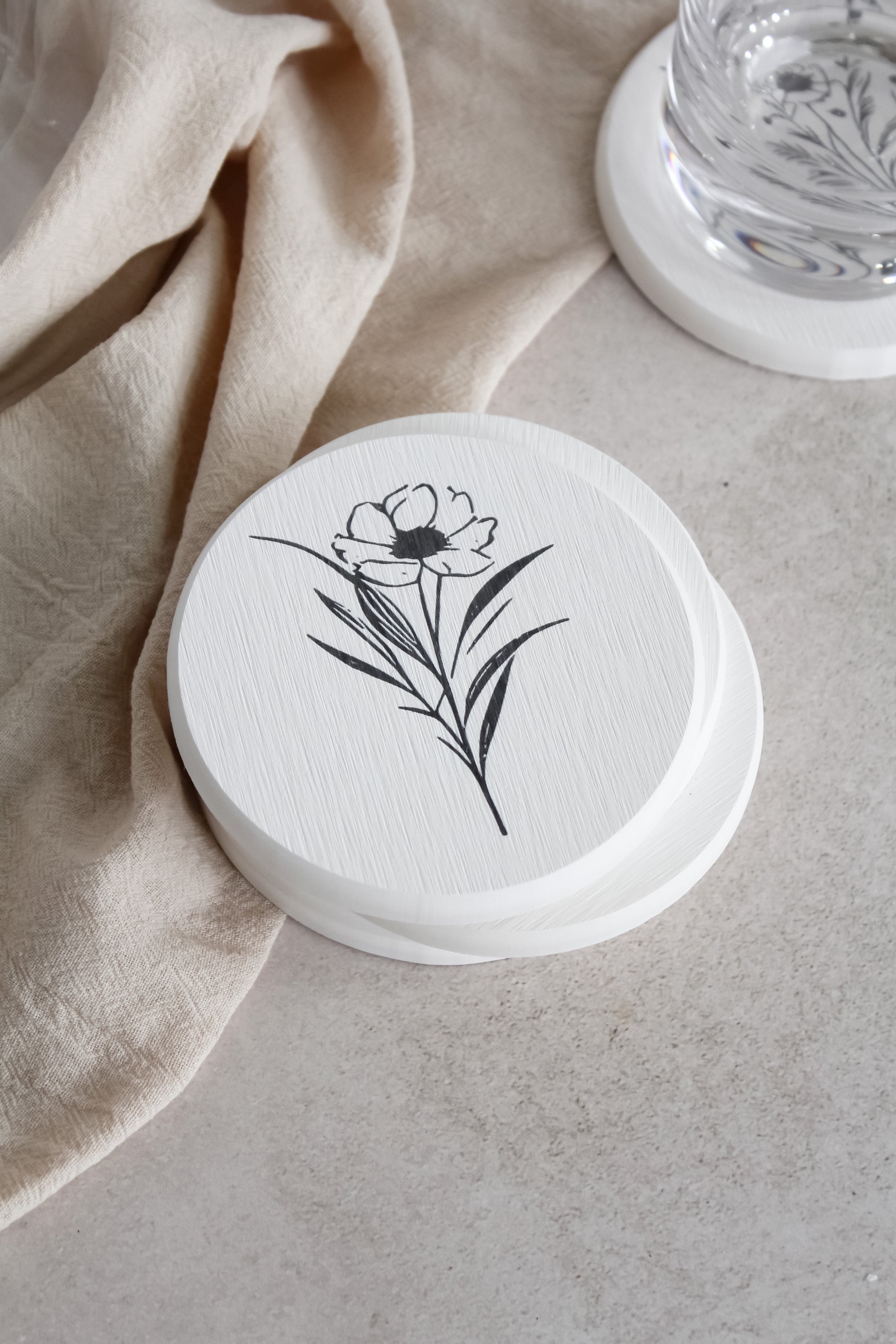 Set Posavasos Flores (x6)