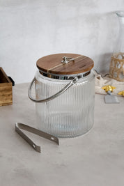 Hielera Vidrio Tapa Madera