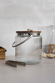 Hielera Vidrio Tapa Madera