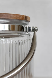 Hielera Vidrio Tapa Madera