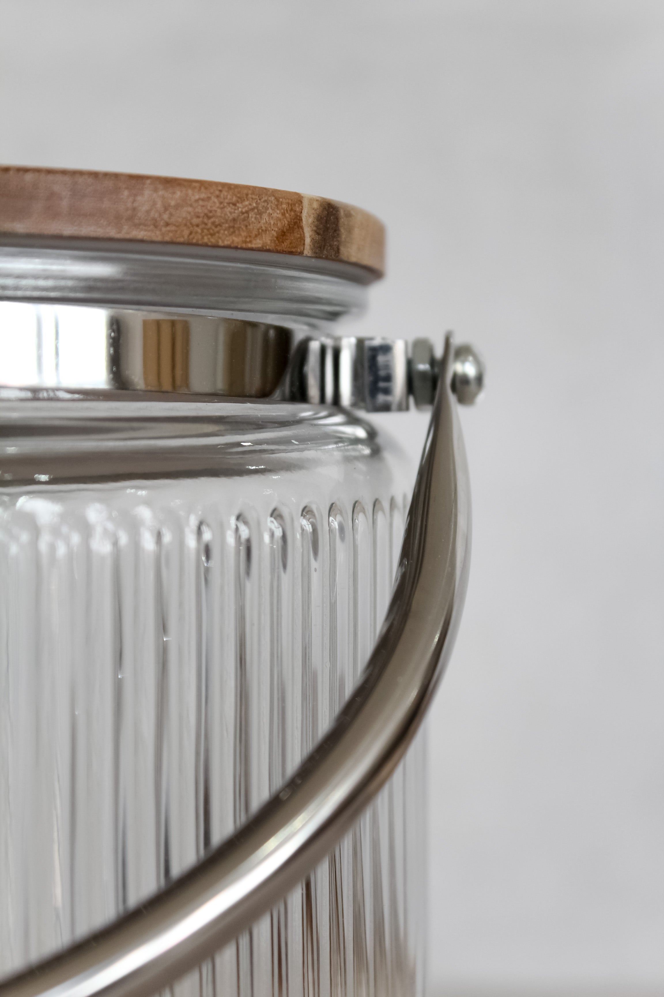 Hielera Vidrio Tapa Madera