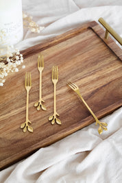 Set Tenedores Hoja Dorados (x4)