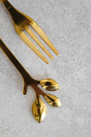 Set Tenedores Hoja Dorados (x4)