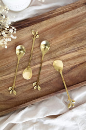 Set Cucharas Hoja Doradas (x4)