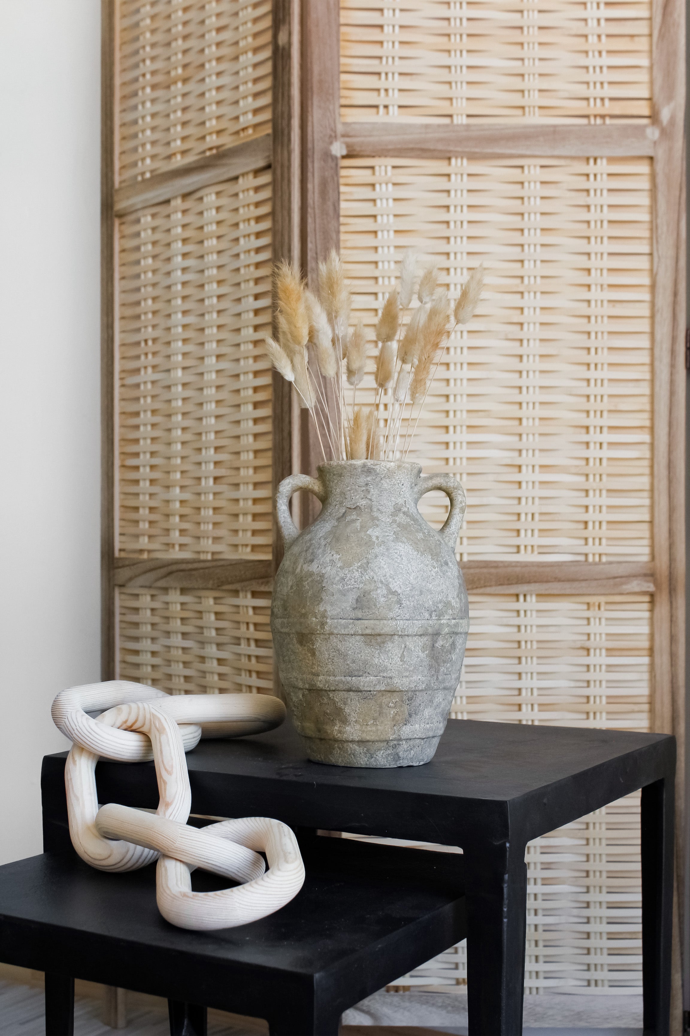 Jarrón Indio Craquelado Arena Alto