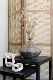 Jarrón Indio Oxidado Bajo