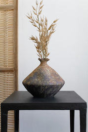 Jarrón Indio Oxidado Bajo