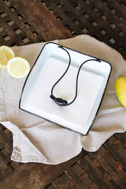 Servilletero Pájaro Negro Latón Enlozado