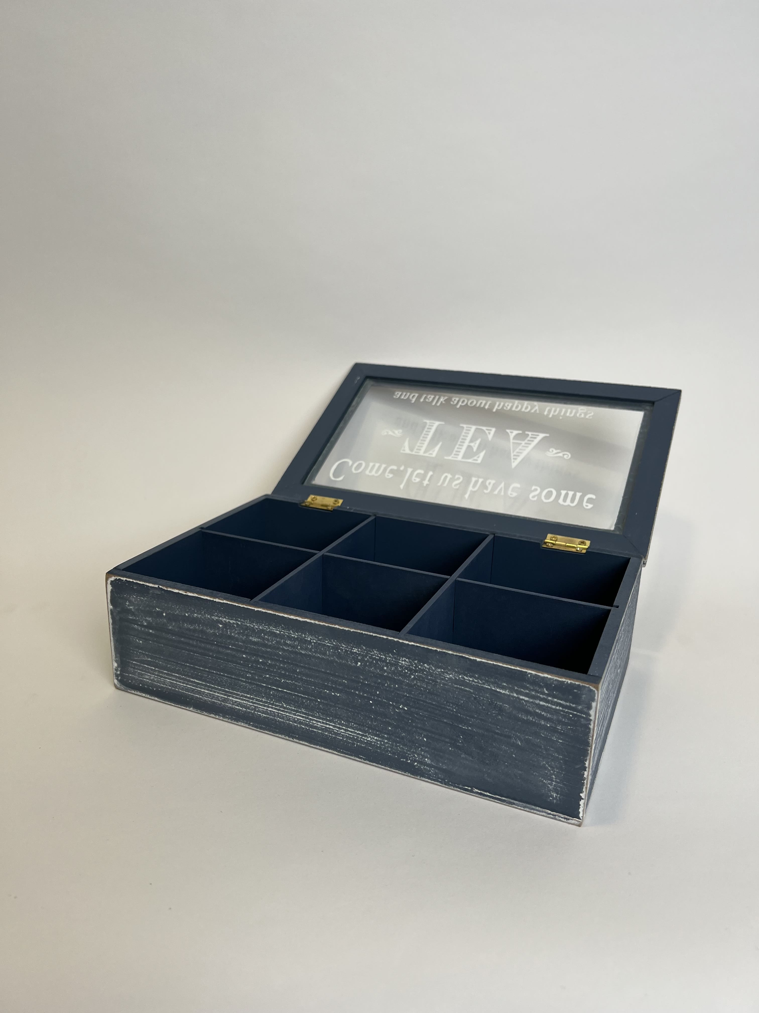 Caja de Té Azul Envejecida