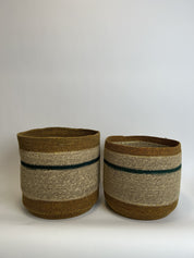 Canasto Algodón Mostaza/Verde