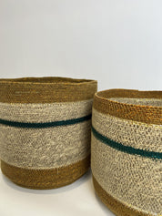 Canasto Algodón Mostaza/Verde